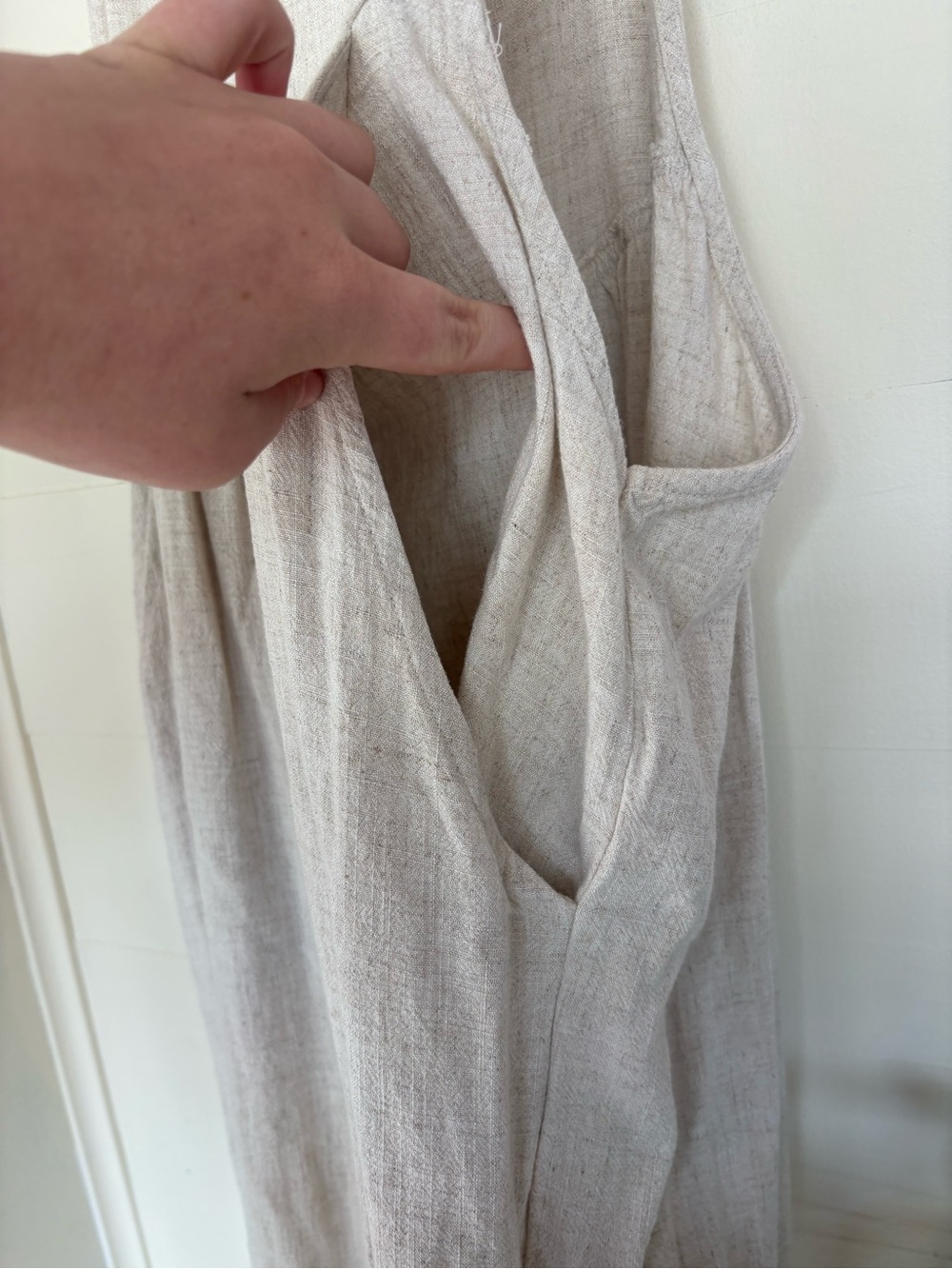 Kori Natural Beige Wide-Leg Linen-Blend Jumpsuit - Picture 6 of 8